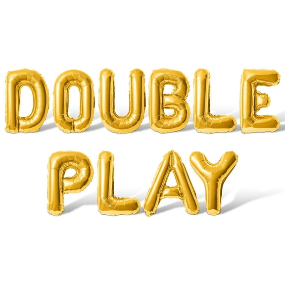Letter Balloons - DOUBLE PLAY 16" Inch Alphabet Letters Foil Mylar Balloon 2nd Birthday Party Banner (Gold)