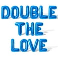 thumbnail image 1 of Letter Balloons - DOUBLE THE LOVE 16" Inch Alphabet Letters Foil Mylar Balloon Twin Baby Shower Party Banner (Blue), 1 of 5