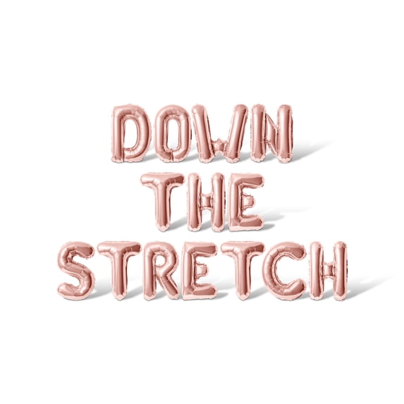 Letter Balloons - DOWN THE STRETCH 16" Inch Alphabet Letters Foil Mylar Balloon Kentucky Derby Day Party Banner (Rose Gold)