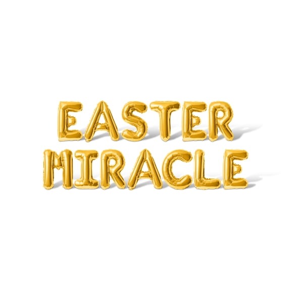 Letter Balloons - EASTER MIRACLE 16" Inch Alphabet Letters Foil Mylar Balloon Easter Party Banner (Gold)