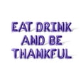 thumbnail image 1 of Letter Balloons - EAT DRINK AND BE THANKFUL 16" Inch Alphabet Letters Foil Mylar Balloon Thanksgiving Party Banner (Purple), 1 of 5