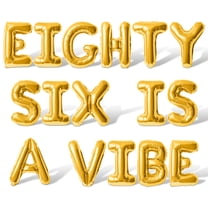 Letter Balloons - EIGHTY SIX IS A VIBE 16" Inch Alphabet Letters Foil Mylar Balloon 86th Birthday Party Banner (Gold)