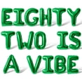 thumbnail image 1 of Letter Balloons - EIGHTY TWO IS A VIBE 16" Inch Alphabet Letters Foil Mylar Balloon 82nd Birthday Party Banner (Green), 1 of 5