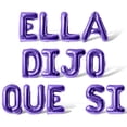 thumbnail image 1 of Letter Balloons - ELLA DIJO QUE SI 16" Inch Alphabet Letters Foil Mylar Balloon Bachelorette or Bridal Shower Party Banner (Purple), 1 of 5