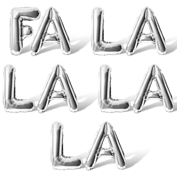 Letter Balloons - FA LA LA LA LA 16" Inch Alphabet Letters Foil Mylar Balloon Christmas Party Banner (Silver)
