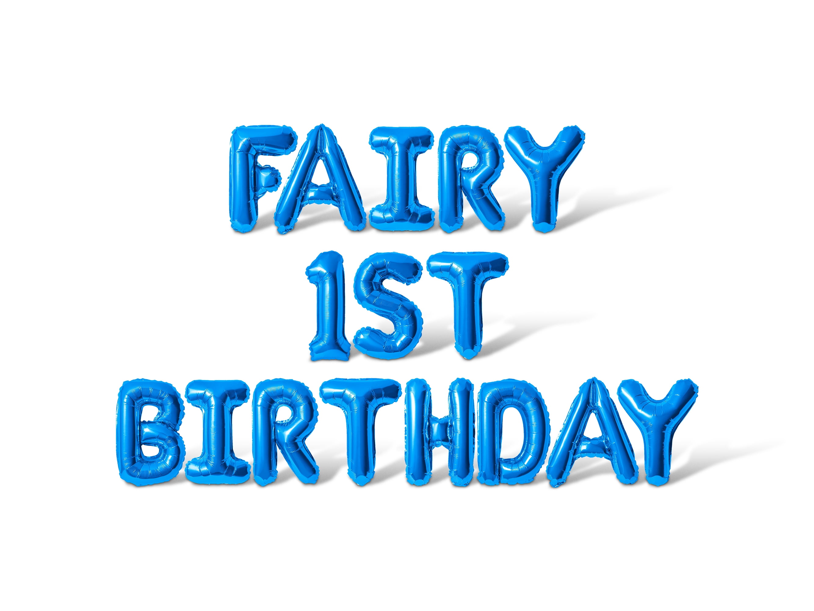 Letter Balloons - FAIRY 1ST BIRTHDAY 16" Inch Alphabet Letters Foil Mylar Balloon Birthday Party Banner (Blue)