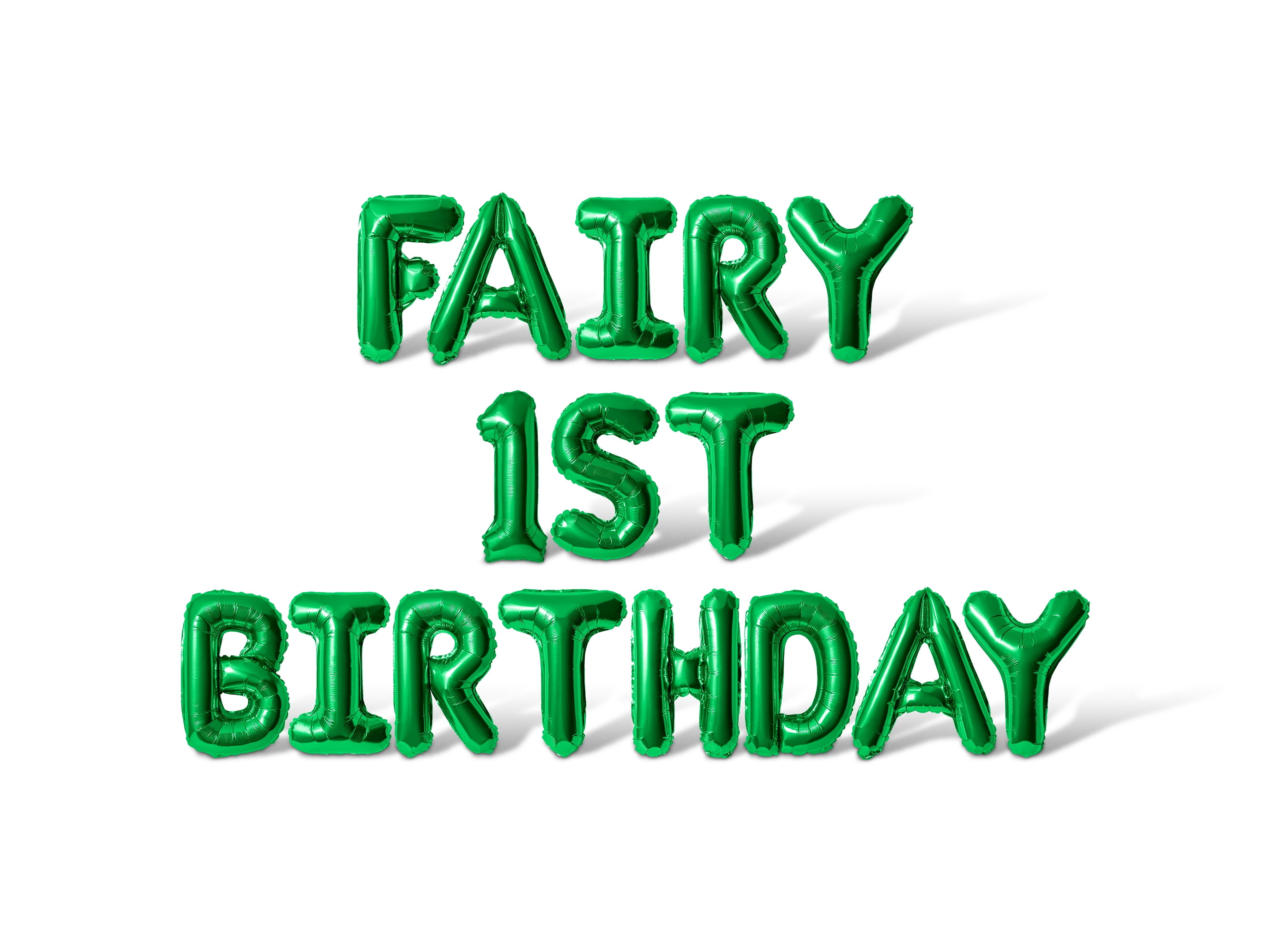 Letter Balloons - FAIRY 1ST BIRTHDAY 16" Inch Alphabet Letters Foil Mylar Balloon Birthday Party Banner (Green)