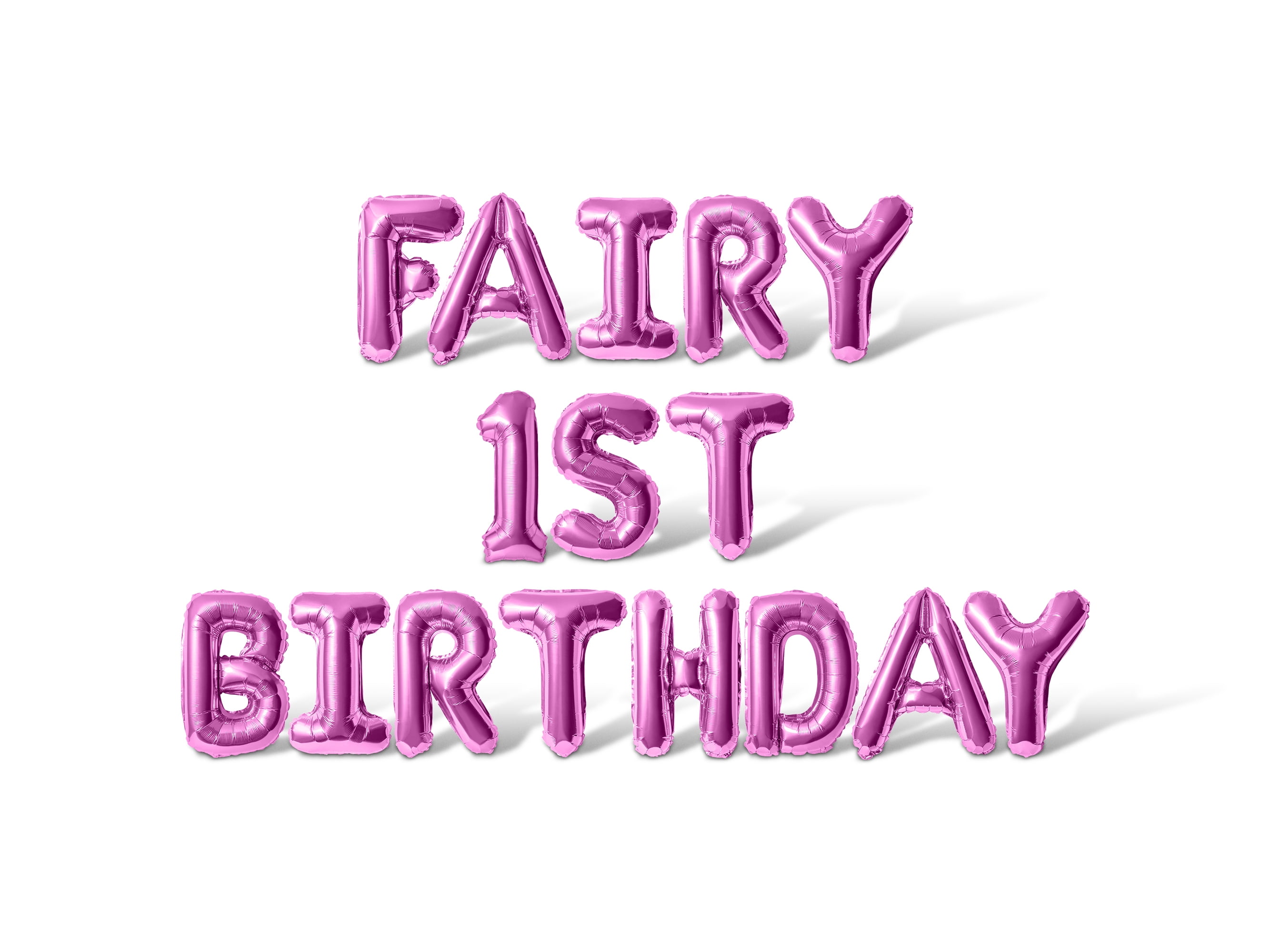 Letter Balloons - FAIRY 1ST BIRTHDAY 16" Inch Alphabet Letters Foil Mylar Balloon Birthday Party Banner (Pink)