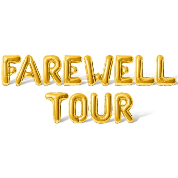 Letter Balloons - FAREWELL TOUR 16" Inch Alphabet Letters Foil Mylar Balloon Bachelorette Party Banner (Gold)