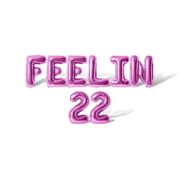 Letter Balloons - FEELIN 22 16" Inch Alphabet Letters Foil Mylar Balloon Birthday Party Banner (Pink)