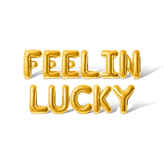 Letter Balloons - FEELIN LUCKY 16" Inch Alphabet Letters Foil Mylar Balloon St. Patrick's Day Party Banner (Gold)