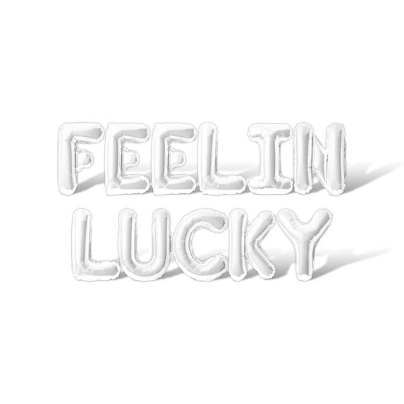 Letter Balloons - FEELIN LUCKY 16" Inch Alphabet Letters Foil Mylar Balloon St. Patrick's Day Party Banner (White)