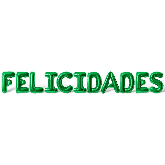 Letter Balloons - FELICIDADES 16" Inch Alphabet Letters Foil Mylar Balloon Congratulations Party Banner (Green)