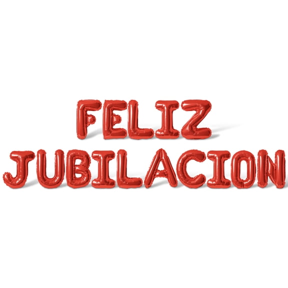 Letter Balloons - FELIZ JUBILACION 16" Inch Alphabet Letters Foil Mylar Balloon Retirement Party Banner (Red)