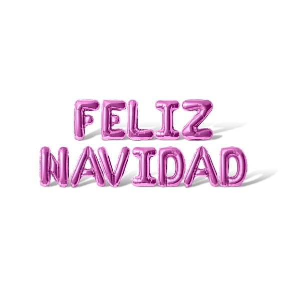 Letter Balloons - FELIZ NAVIDAD 16" Inch Alphabet Letters Foil Mylar Balloon Christmas Party Banner (Pink)