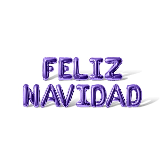 Letter Balloons - FELIZ NAVIDAD 16" Inch Alphabet Letters Foil Mylar Balloon Christmas Party Banner (Purple)