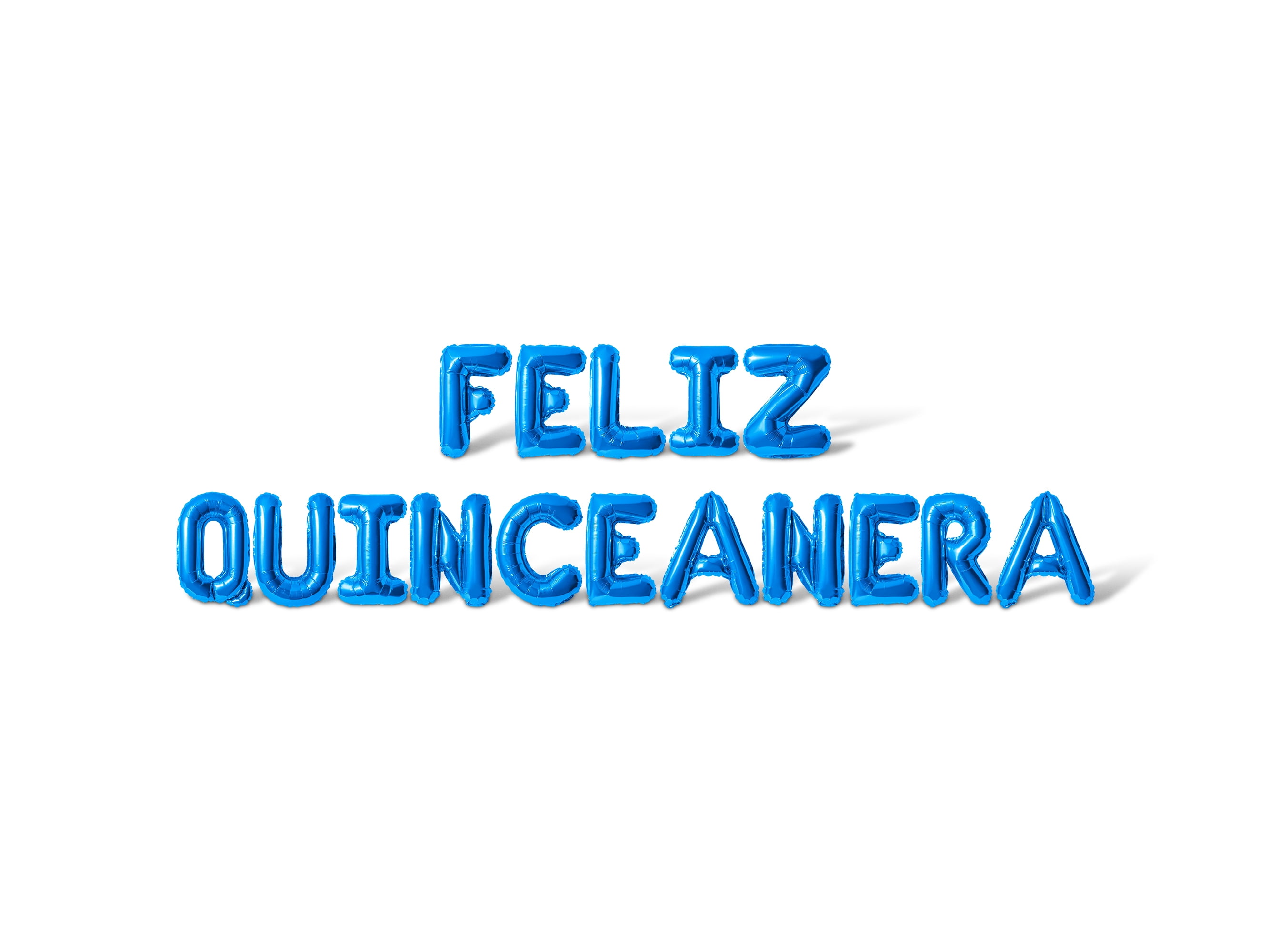 Letter Balloons - FELIZ QUINCEANERA 16" Inch Alphabet Letters Foil Mylar Balloon Birthday Party Banner (Blue)