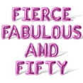 thumbnail image 1 of Letter Balloons - FIERCE FABULOUS AND FIFTY 16" Inch Alphabet Letters Foil Mylar Balloon 50th Birthday Party Banner (Pink), 1 of 5