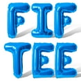 thumbnail image 1 of Letter Balloons - FIF TEE 16" Inch Alphabet Letters Foil Mylar Balloon 50th Birthday Party Banner (Blue), 1 of 5