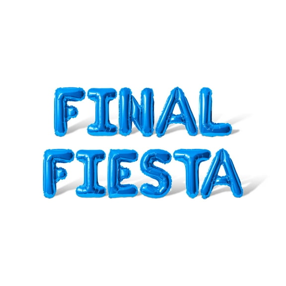 Letter Balloons - FINAL FIESTA 16" Inch Alphabet Letters Foil Mylar Balloon Bachelorette or Bridal Shower Party Banner (Blue)
