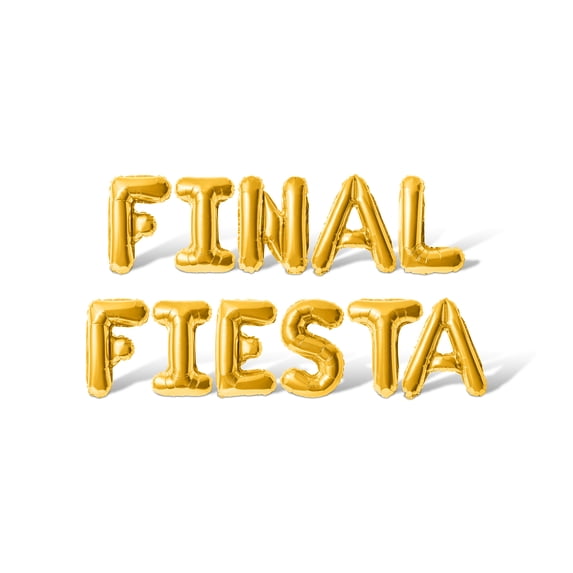Letter Balloons - FINAL FIESTA 16" Inch Alphabet Letters Foil Mylar Balloon Bachelorette or Bridal Shower Party Banner (Gold)