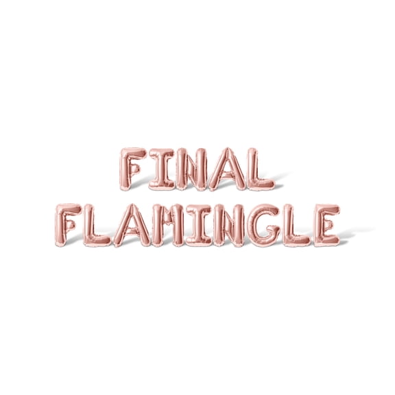 Letter Balloons - FINAL FLAMINGLE 16" Inch Alphabet Letters Foil Mylar Balloon Bachelorette or Bridal Shower Party Banner (Rose Gold)