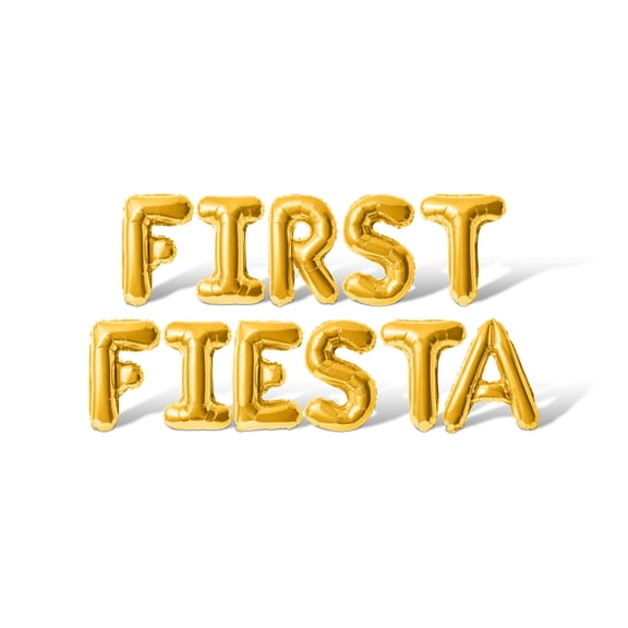 Letter Balloons - FIRST FIESTA 16" Inch Alphabet Letters Foil Mylar Balloon Birthday Party Banner (Gold)