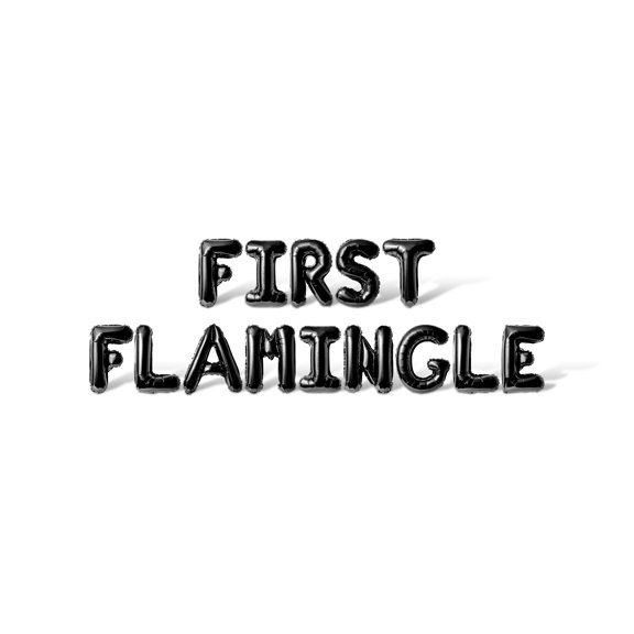 Letter Balloons - FIRST FLAMINGLE 16" Inch Alphabet Letters Foil Mylar Balloon Birthday Party Banner (Black)