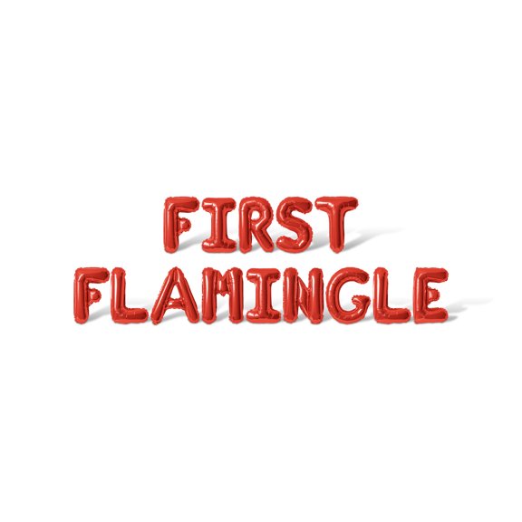 Letter Balloons - FIRST FLAMINGLE 16" Inch Alphabet Letters Foil Mylar Balloon Birthday Party Banner (Red)