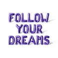 thumbnail image 1 of Letter Balloons - FOLLOW YOUR DREAMS 16" Inch Alphabet Letters Foil Mylar Balloon Graduation Day Party Banner (Purple), 1 of 5