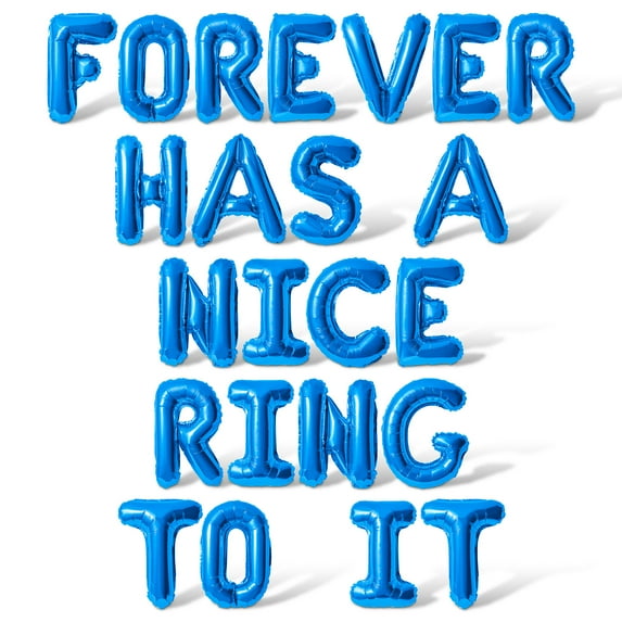 Letter Balloons - FOREVER HAS A NICE RING TO IT 16" Inch Alphabet Letters Foil Mylar Balloon Bachelorette Party Banner (Blue)