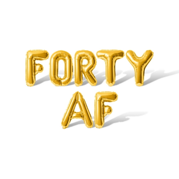 Letter Balloons - FORTY AF 16" Inch Alphabet Letters Foil Mylar Balloon Birthday Party Banner (Gold)