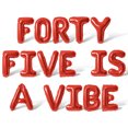 thumbnail image 1 of Letter Balloons - FORTY FIVE IS A VIBE 16" Inch Alphabet Letters Foil Mylar Balloon 45th Birthday Party Banner (Red), 1 of 5