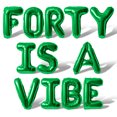 thumbnail image 1 of Letter Balloons - FORTY IS A VIBE 16" Inch Alphabet Letters Foil Mylar Balloon 40th Birthday Party Banner (Green), 1 of 5