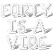 Letter Balloons - FORTY IS A VIBE 16" Inch Alphabet Letters Foil Mylar Balloon 40th Birthday Party Banner (Black)