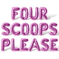 thumbnail image 1 of Letter Balloons - FOUR SCOOPS PLEASE 16" Inch Alphabet Letters Foil Mylar Balloon 4th Birthday Party Banner (Pink), 1 of 5