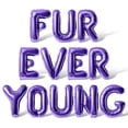 thumbnail image 1 of Letter Balloons - FUR EVER YOUNG 16" Inch Alphabet Letters Foil Mylar Balloon Pet Birthday Party Banner (Purple), 1 of 5