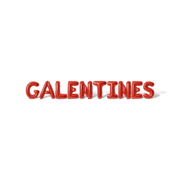 Letter Balloons - GALENTINES 16" Inch Alphabet Letters Foil Mylar Balloon Valentine's Day Party Banner (Red)