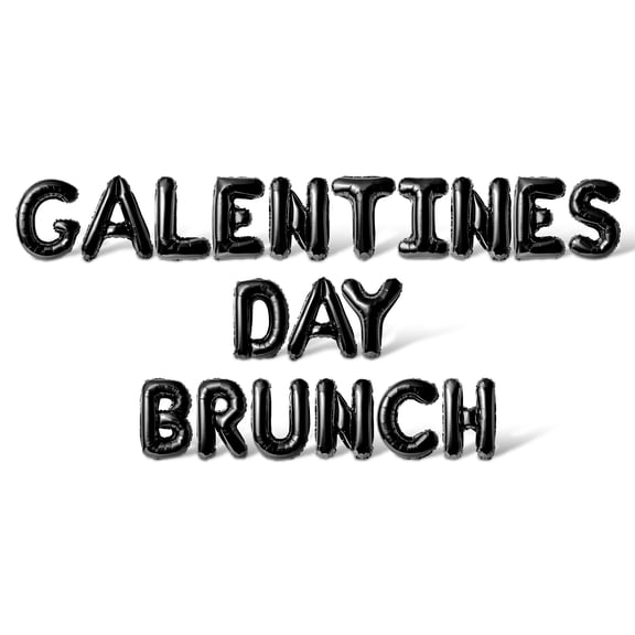 Letter Balloons - GALENTINES DAY BRUNCH 16" Inch Alphabet Letters Foil Mylar Balloon Galentines Day Party Banner (Black)