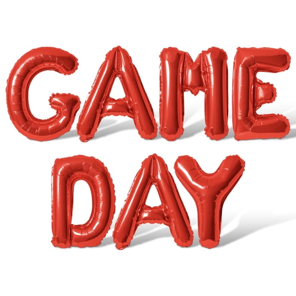 Letter Balloons - GAME DAY 16" Inch Alphabet Letters Foil Mylar Balloon Game Day Party Banner (Red)