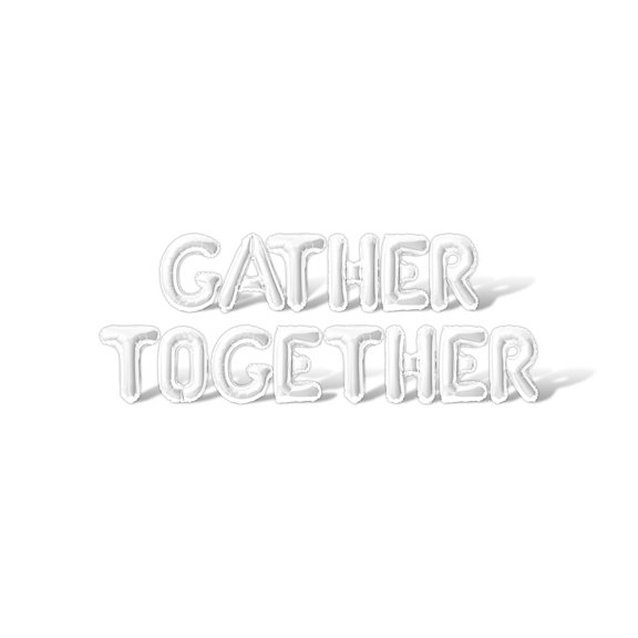 Letter Balloons - GATHER TOGETHER 16" Inch Alphabet Letters Foil Mylar Balloon Thanksgiving Party Banner (White)