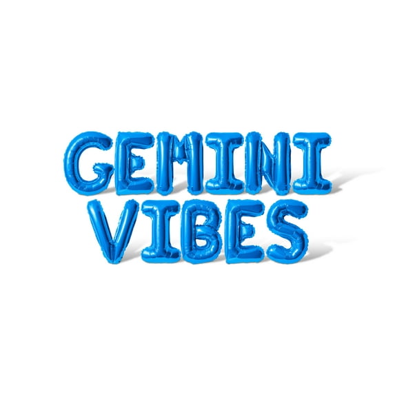 Letter Balloons - GEMINI VIBES 16" Inch Alphabet Letters Foil Mylar Balloon Birthday Party Banner (Blue)