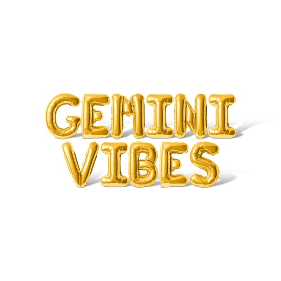 Letter Balloons - GEMINI VIBES 16" Inch Alphabet Letters Foil Mylar Balloon Birthday Party Banner (Gold)
