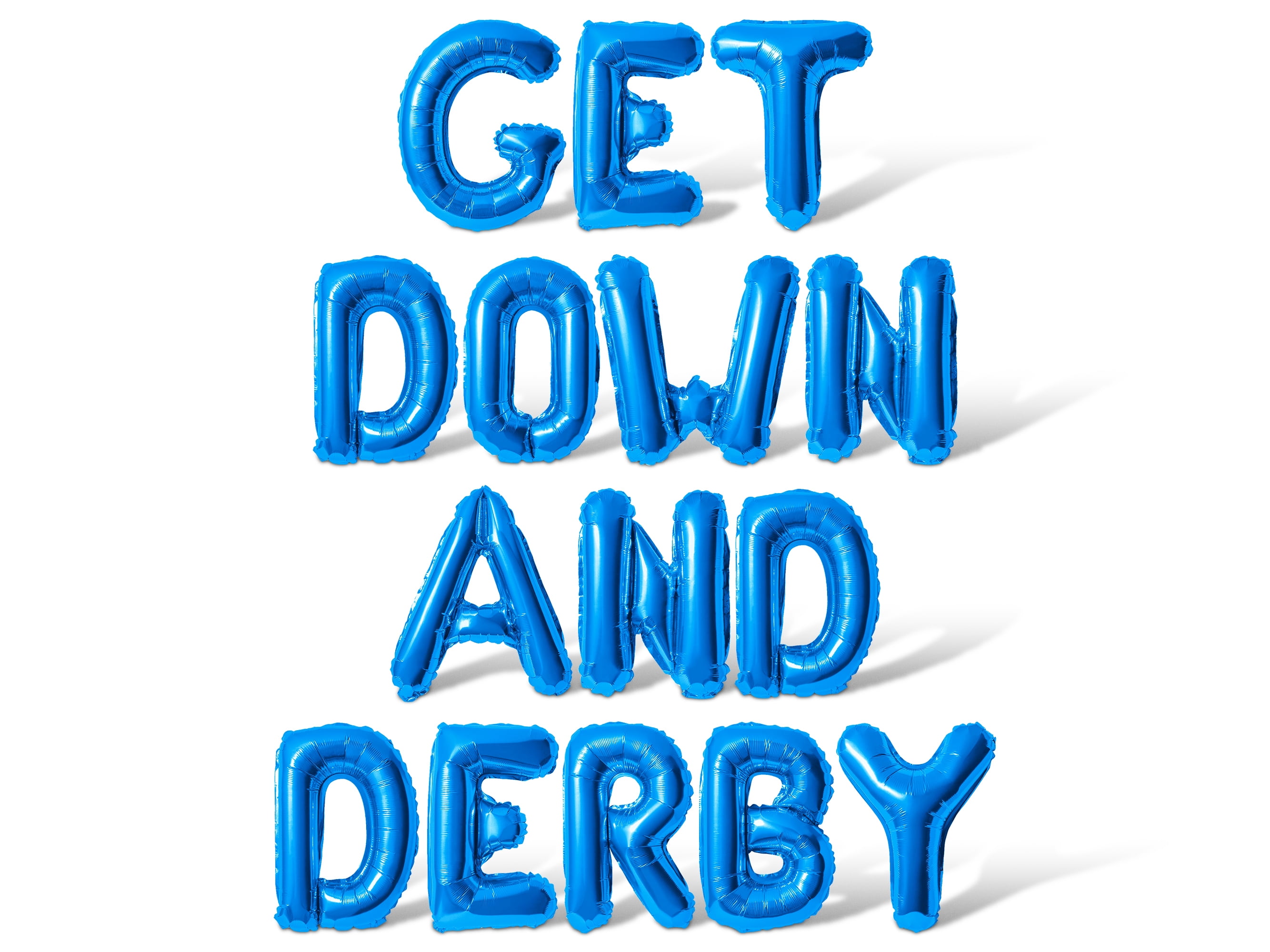 Letter Balloons - GET DOWN AND DERBY 16" Inch Alphabet Letters Foil Mylar Balloon Kentucky Derby Day Party Banner (Blue)