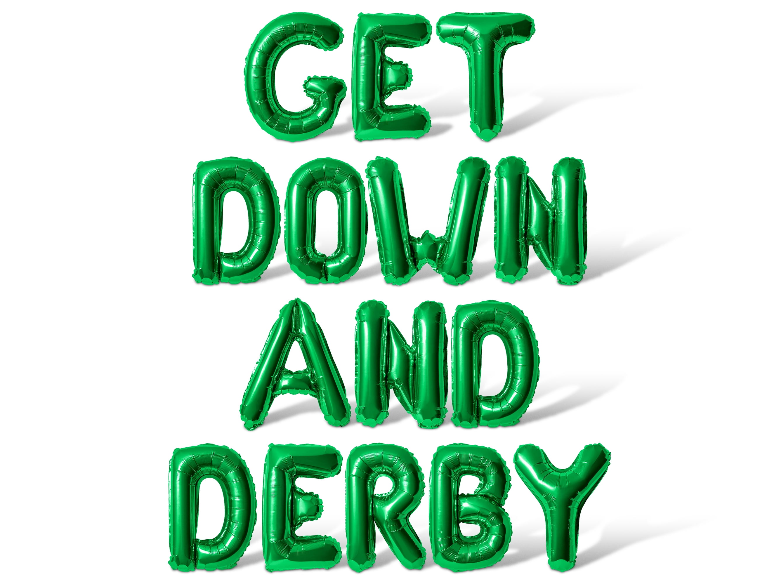 Letter Balloons - GET DOWN AND DERBY 16" Inch Alphabet Letters Foil Mylar Balloon Kentucky Derby Day Party Banner (Green)