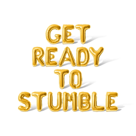 Letter Balloons - GET READY TO STUMBLE 16" Inch Alphabet Letters Foil Mylar Balloon Cinco de Mayo Party Banner (Gold)