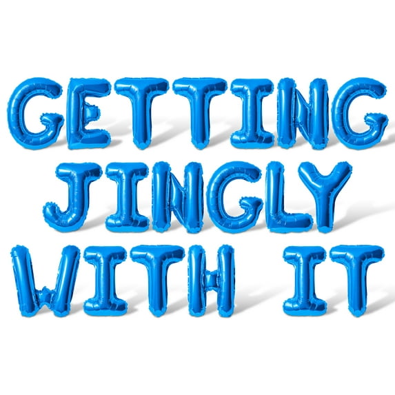 Letter Balloons - GETTING JINGLY WITH IT 16" Inch Alphabet Letters Foil Mylar Balloon Christmas Party Banner (Blue)
