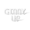 thumbnail image 1 of Letter Balloons - GIDDY UP 16" Inch Alphabet Letters Foil Mylar Balloon Bachelorette or Bridal Shower Party Banner (White), 1 of 5
