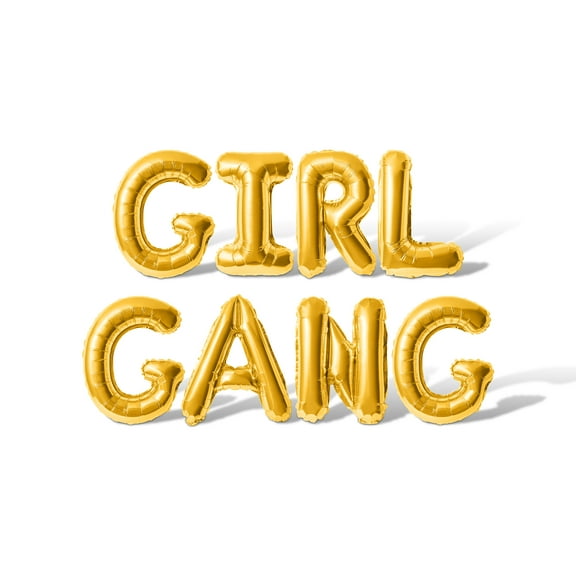Letter Balloons - GIRL GANG 16" Inch Alphabet Letters Foil Mylar Balloon Valentine's Day Party Banner (Gold)
