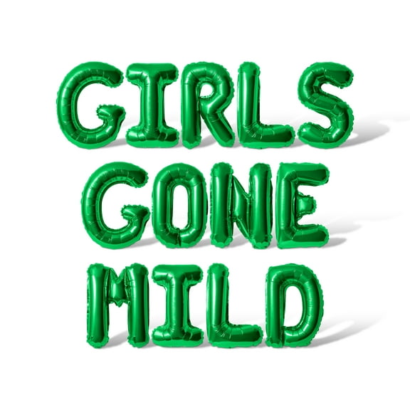 Letter Balloons - GIRLS GONE MILD 16" Inch Alphabet Letters Foil Mylar Balloon Bachelorette or Bridal Shower Party Banner (Green)